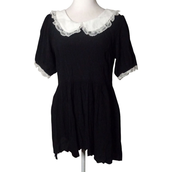 Dolls Kill Widow Lolita Never Ending Nightmare Goth Maid Style Mini Dress Small - Picture 1 of 8
